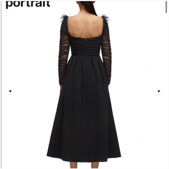 SELF-PORTRAIT Crepe Dot Mesh Midi Dress size 8 - Picture 5 of 14